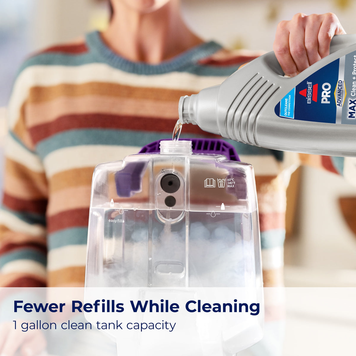 BISSELL PowerForce Pet XL Upright Deep Cleaner, for Carpet and Upholstery, 10" Clean Path, Above Floor Cleaning, Large Clean Tank, Lightweight, 3748, Black