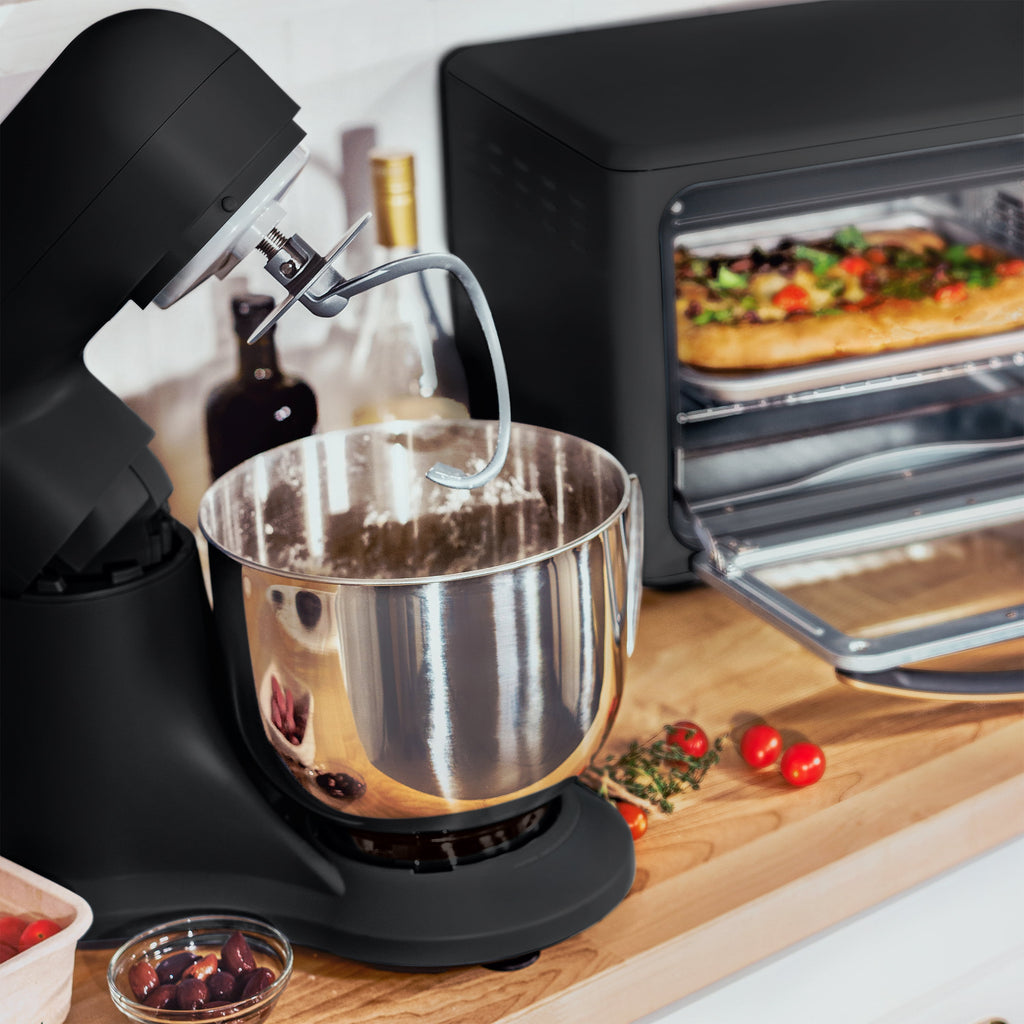 Beautiful 5.3 Qt Stand Mixer, Black Sesame with Flat Beater, Dough Hook, Balloon Whisk