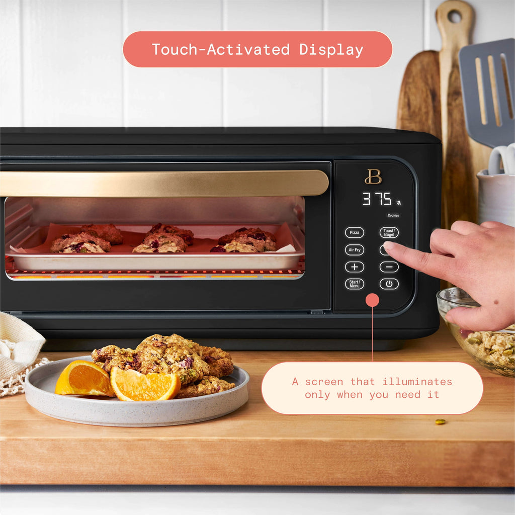 Beautiful Infrared Air Fry Toaster Oven, 9-Slice, 1800 W, Black Sesame by Drew Barrymore