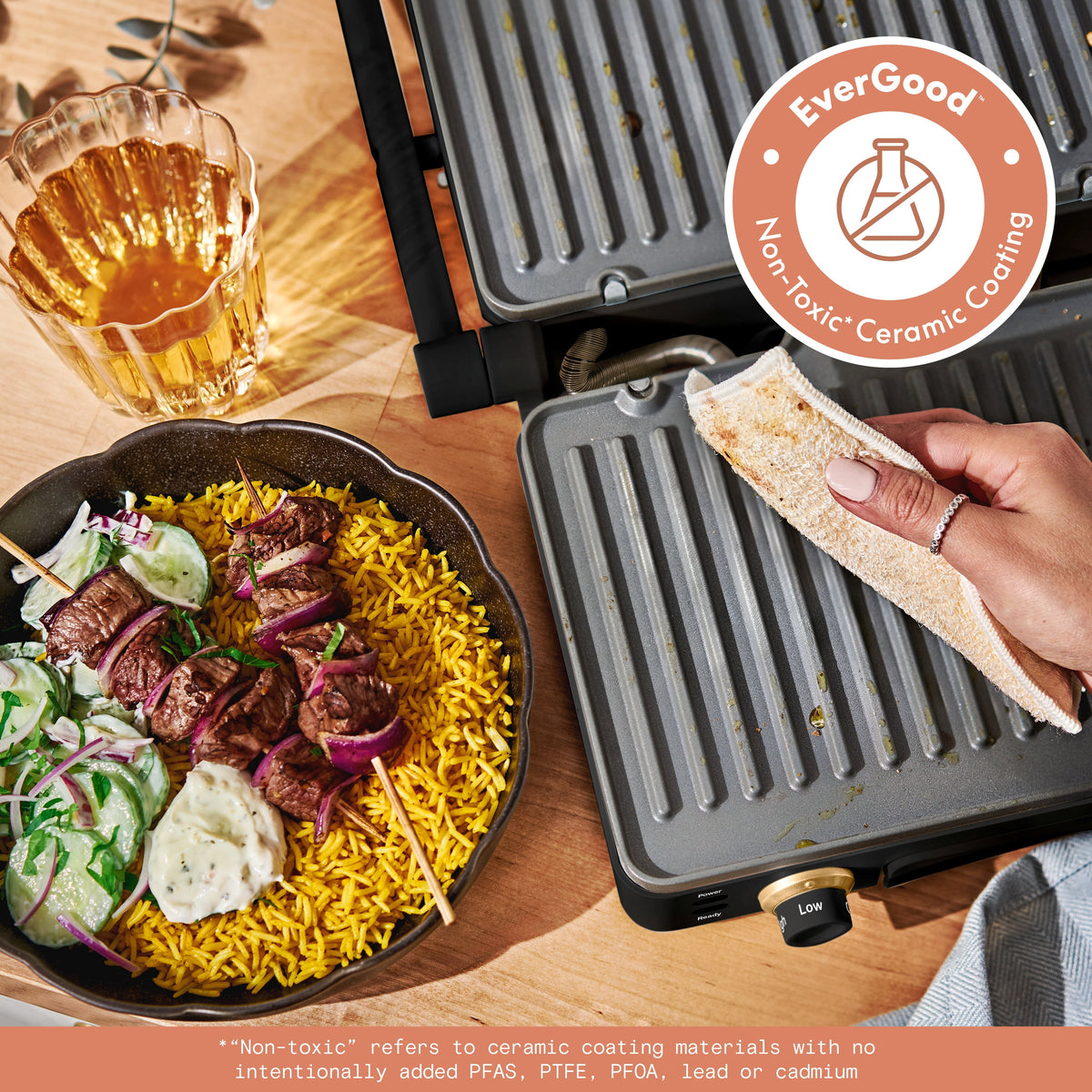 Beautiful 2-in-1 Panini Press & Grill with Detachable Plates, Black Sesame by Drew Barrymore