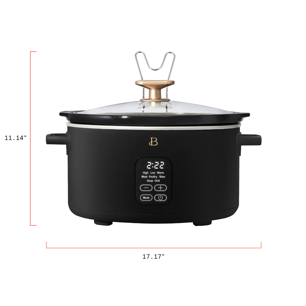 Beautiful 6 Qt Programmable Slow Cooker, Black Sesame by Drew Barrymore
