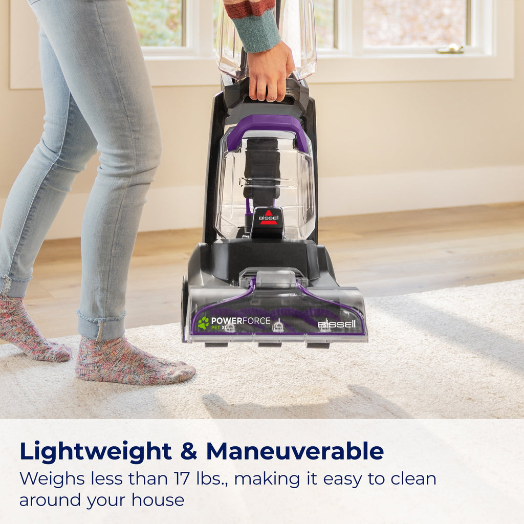 BISSELL PowerForce Pet XL Upright Deep Cleaner, for Carpet and Upholstery, 10" Clean Path, Above Floor Cleaning, Large Clean Tank, Lightweight, 3748, Black