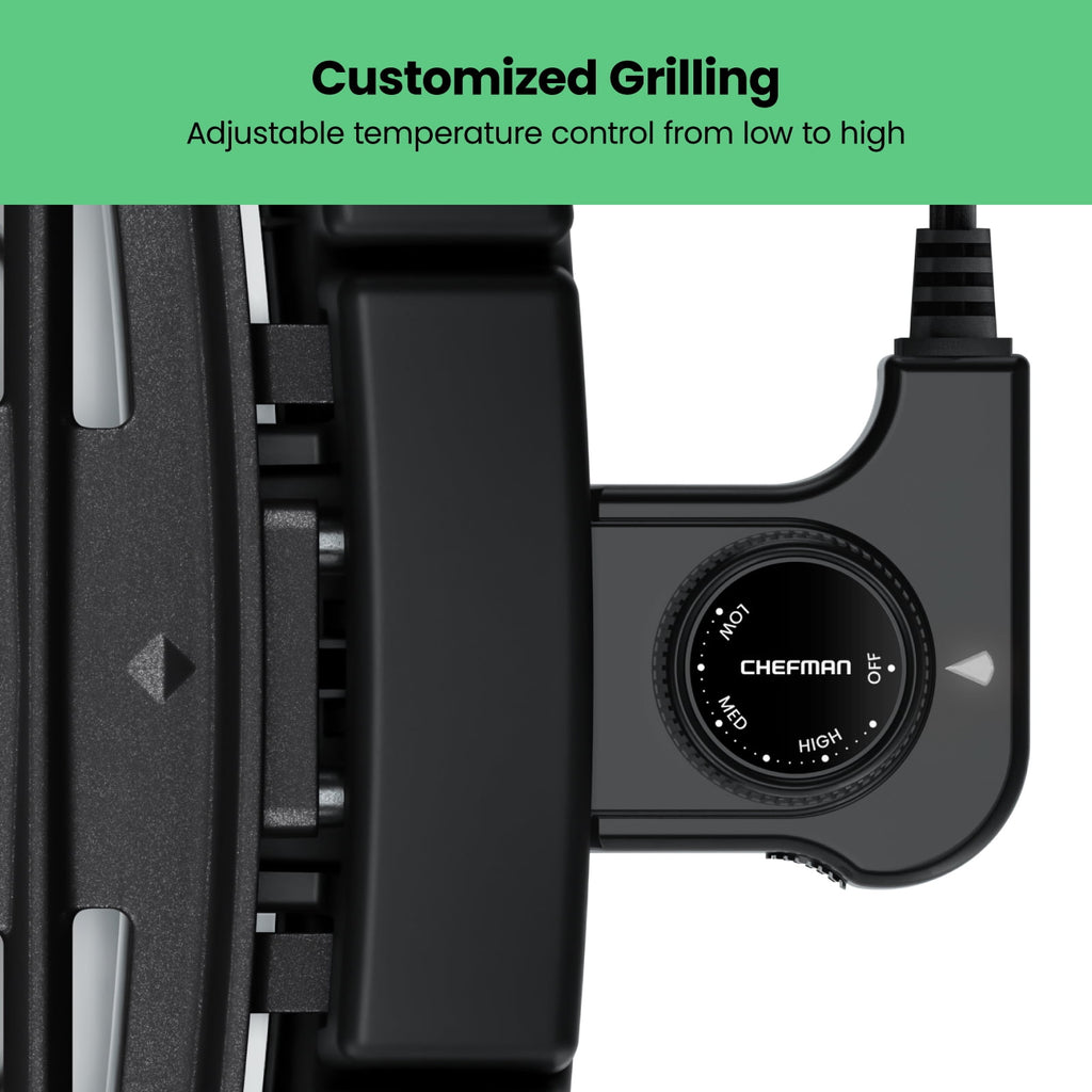 Chefman 6 Serving Electric Indoor Grill, w/ Temperature Control, Smokeless, Stainless Steel