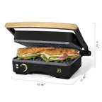 Beautiful 2-in-1 Panini Press & Grill with Detachable Plates, Black Sesame by Drew Barrymore