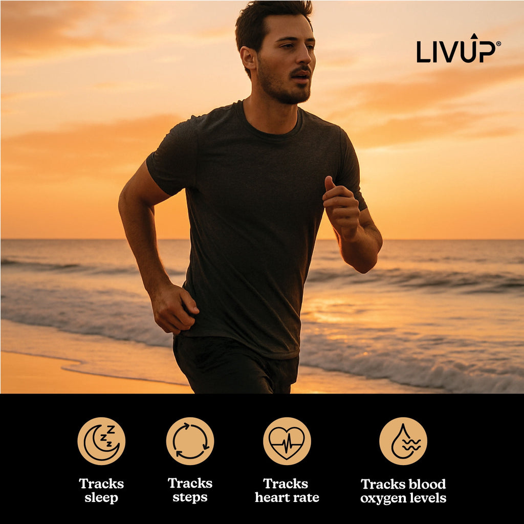 LIVEUP Smart Ring, Sleep & Heart Rate Tracking, Blood Oxygen Monitoring, Waterproof, Size 10, 1 Count