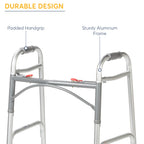 Drive Medical Deluxe Folding Walker with Wheels, U-Shaped Frame, Adjustable Height