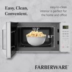 Farberware Countertop Microwave Oven, 0.7 cu ft, 700 W, Auto-Cook Functions, White