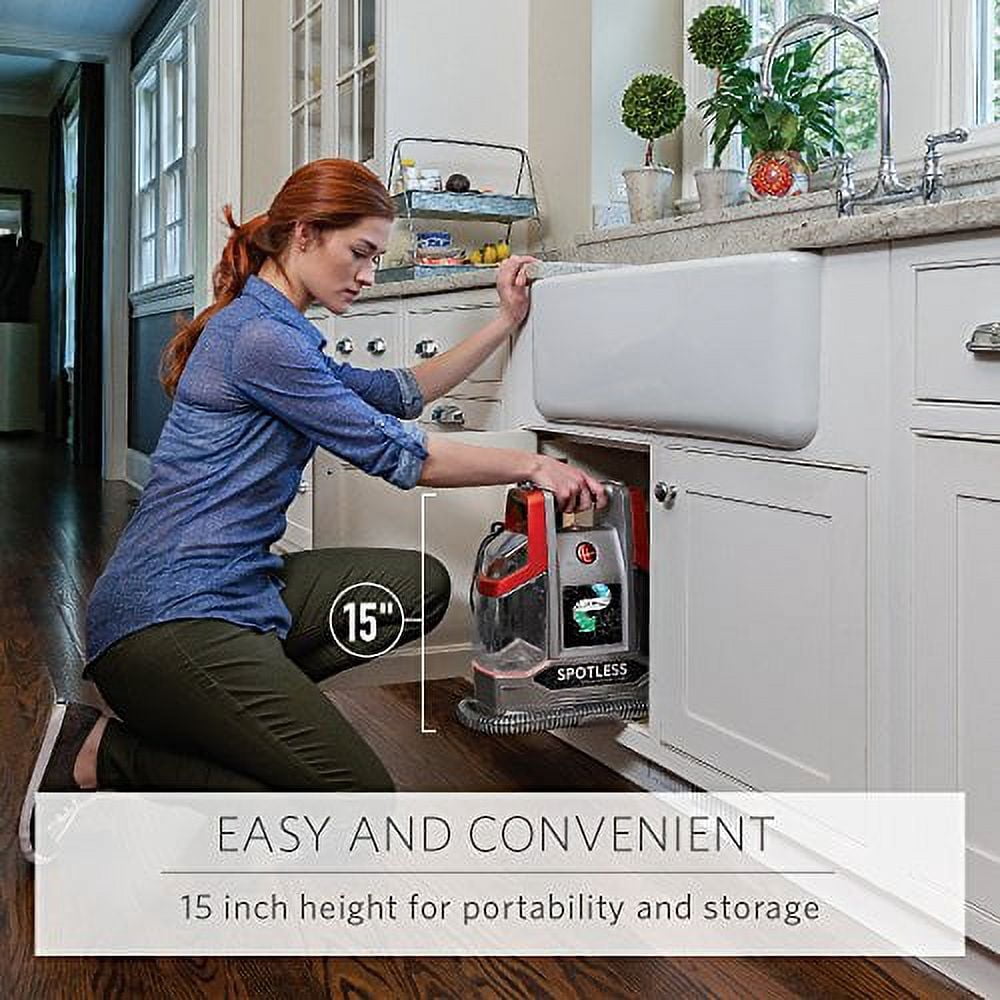 Hoover Spotless Portable Carpet & Upholstery Spot Cleaner Machine, for Carpet, Rugs, and Upholstery, 5 Oz. Pet Solution, Self Cleaning, FH11300